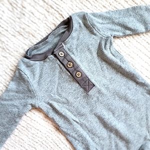 Burts Bees Organic Cotton Henley One Piece Baby Jumpsuit. Newborn.